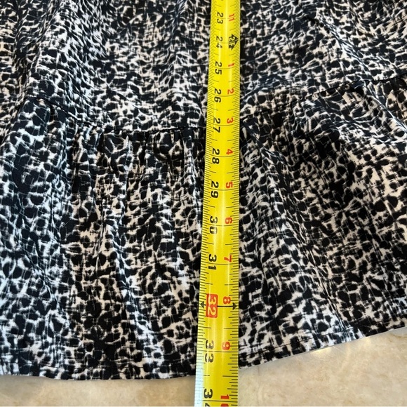 NEW GAP‎ | Puff Sleeve Black and White Smocked Waist Dress | Women’s Large - Picture 10 of 12